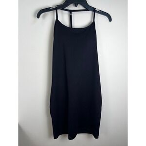 Fabletics Mandy Mini Dress Black Adjustable T Strap Built in Shelf Bra XXS. NWT